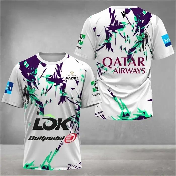 Nouveau T-shirt de tennis pour homme à séchage rapide, vêtement de padel ample d'été, T-shirts de ba