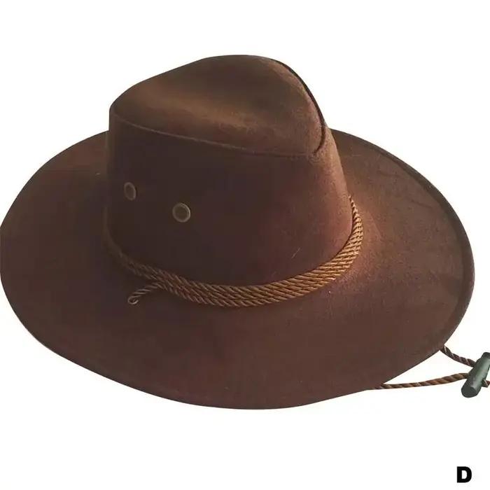 Chapeau de cow-boy occidental pour hommes simili cuir multicolore polyvalent pour les occasions décontractées et les cadeaux masculins