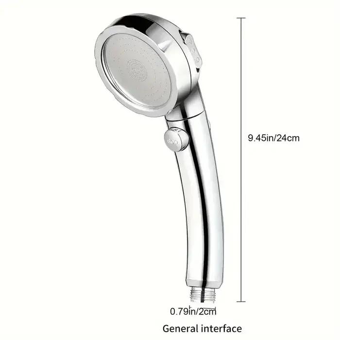 Pommeau de douche Diamond Silver 3 modes booster avec arrêt d'eau - Douchette manuelle salle de bain