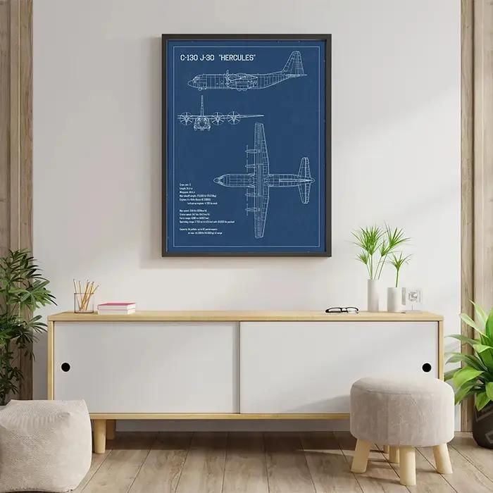 Affiche d'avion de l'armée de l'air, imprimés brevetés Airbus, plan d'aviation de chasse, peinture sur toile, images d'art murales, décoration de maison