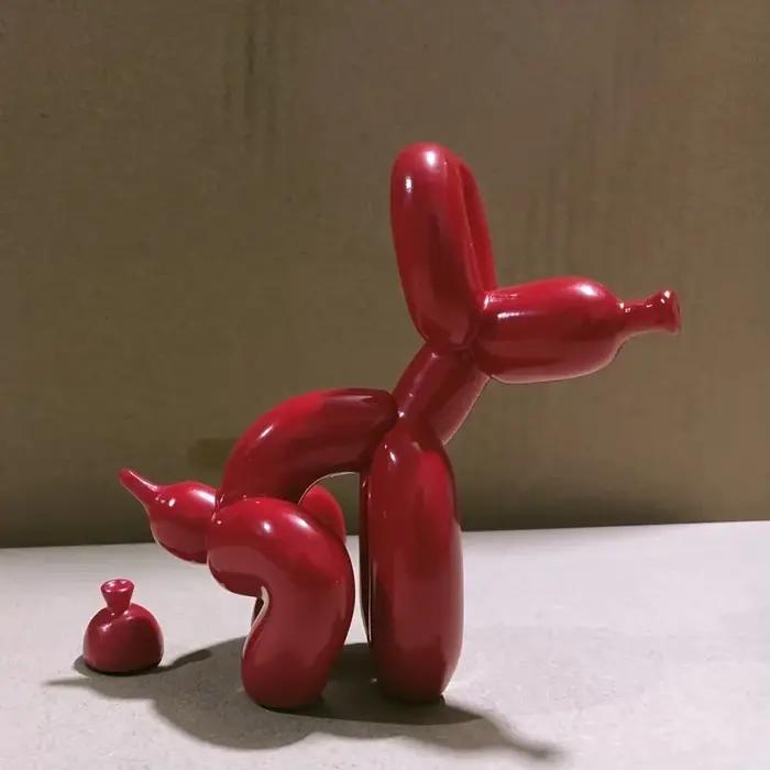 Statue en résine d'animal de chien de ballon moderne pour salon chambre bureau original cadeau occasion spéciale