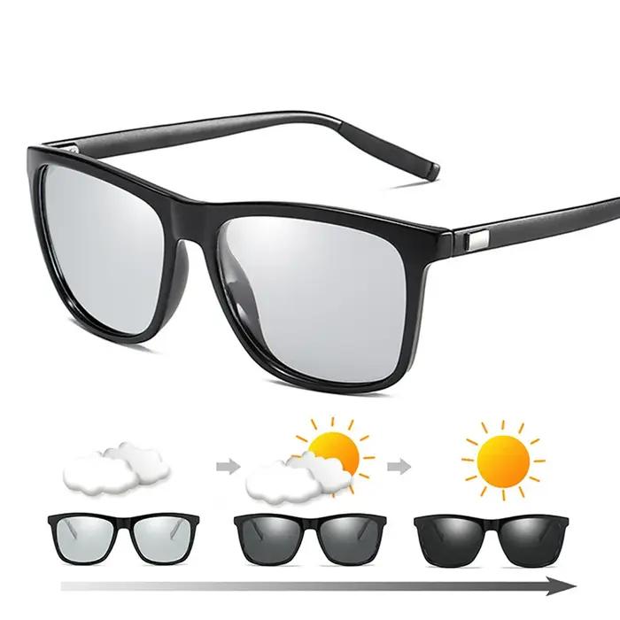 Lunettes de soleil de pêche classiques pour hommes et femmes, polarisées, monture carrée en métal, U