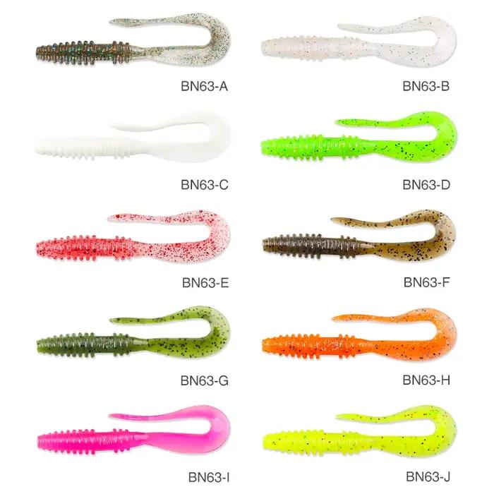TSURINOYA leurre de pêche Grub 63mm 0.7g 40 pièces jeu léger Ajing appât souple artificiel BOUNDEN b