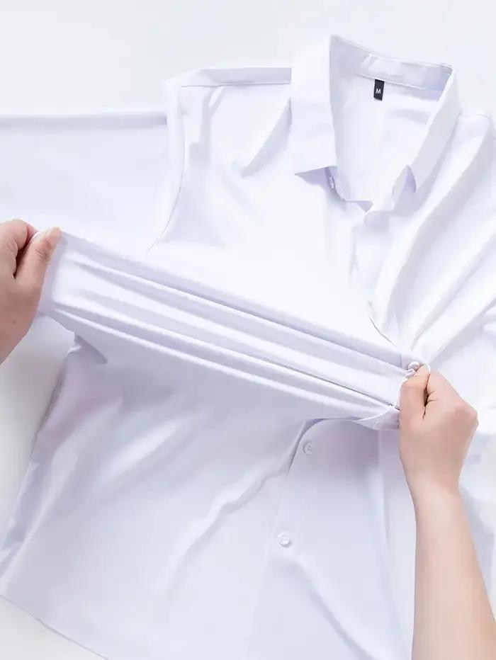 Chemise unie à manches longues pour hommes