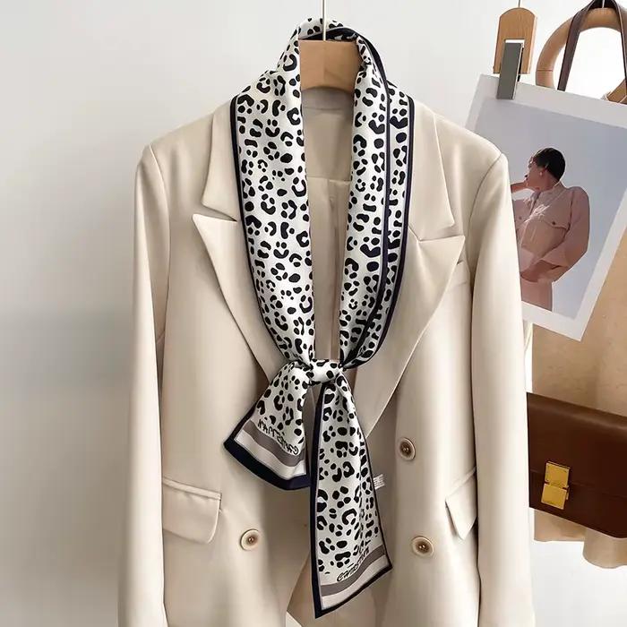 50 couleurs nouvelles femmes soie sensation imprimé Design écharpe châle mode luxe longue étroite pe