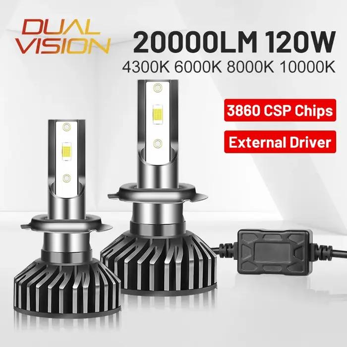 H4 LED H7 Phares 20000LM CSP Puces LED H1 H11 H8 H9 9005 HB3 9006 HB4 120W 4300K 6000K 8000K 10000K