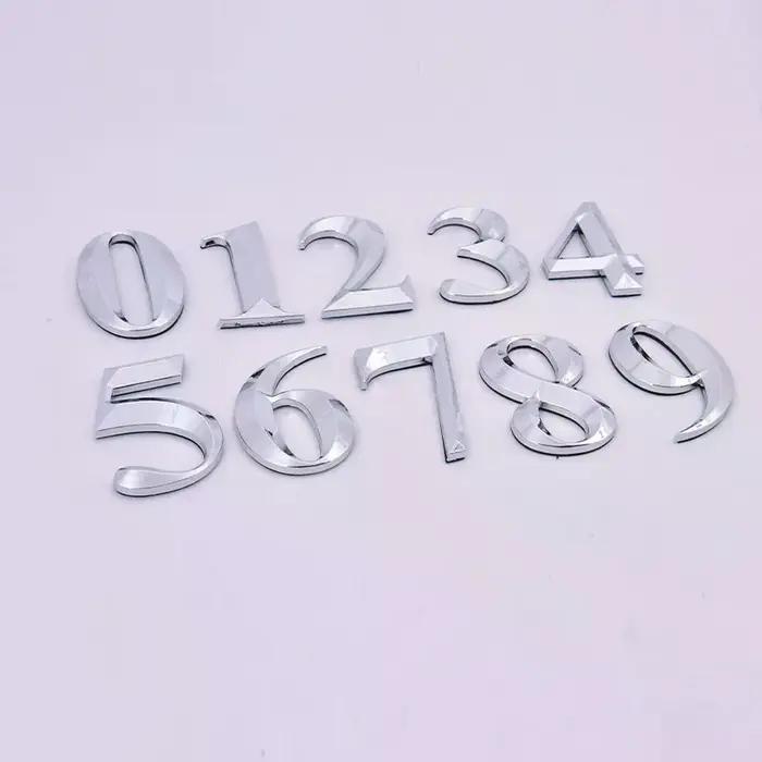 Numéro de porte auto-adhésif en ABS avec finition métallique pour maison appartement bureau hôtel occasions spéciales décoration intérieure élégante