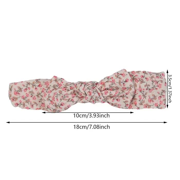 5 pièces/ensemble solide mousseline coton lin bébé bandeau élastique lapin oreille bandeau de cheveu