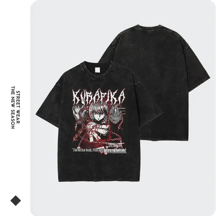 Anime h-hunter X h-hunter t-shirt surdimensionné Vintage lavé Chrollo Lucilfer T-shirts Manga Kurapika Hisoka Killua hauts T-shirts hommes