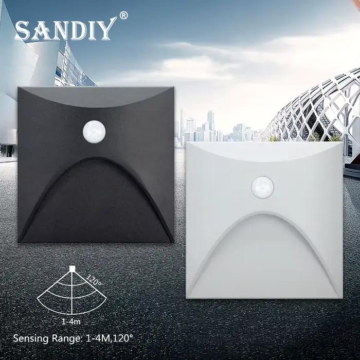 SANDIY Lampe d'escalier extérieure à détecteur de mouvement Lampe murale d'extérieur Sconce Garden Y