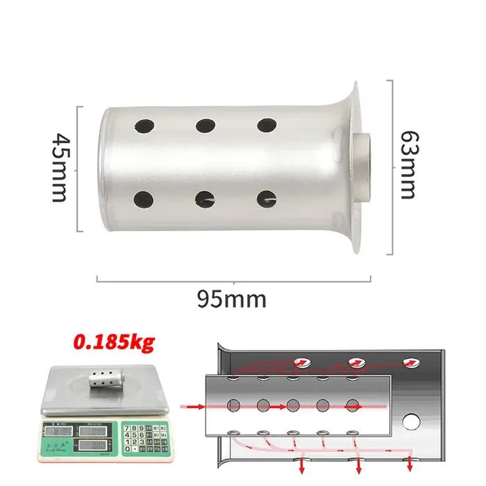 51mm 60mm 63mm universel moto échappement système d'échappement silencieux lien tuyau DB tueur élimi