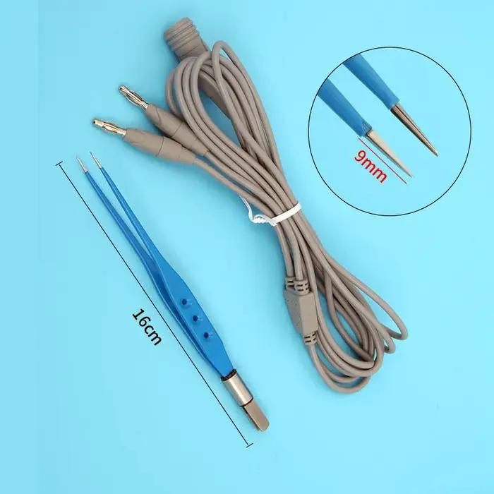 Pince de coagulation bipolaire électrochirurgicale haute fréquence autoclavable avec câble en Silico
