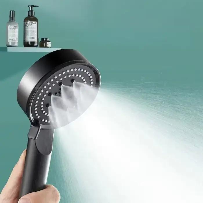 Pommeau douche noir 5 modes pression ajustable - Économie eau massage accessoires salle bain haute performance