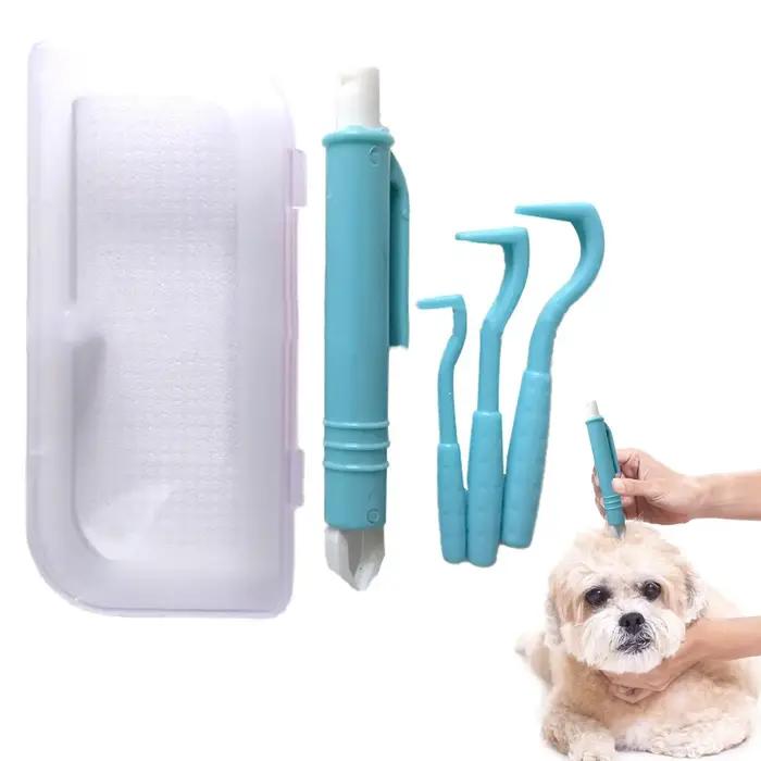 Kit de 4 pinces et crochets pour l'élimination facile des tiques chez les chiens