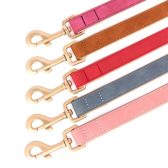 Laisse souple en cuir PU pour chien de compagnie