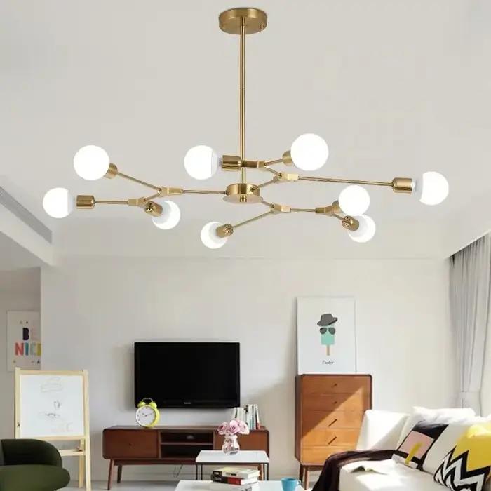 Lustre de haricot magique moderne personnalité Simple lampe de salon atmosphérique branche moléculai