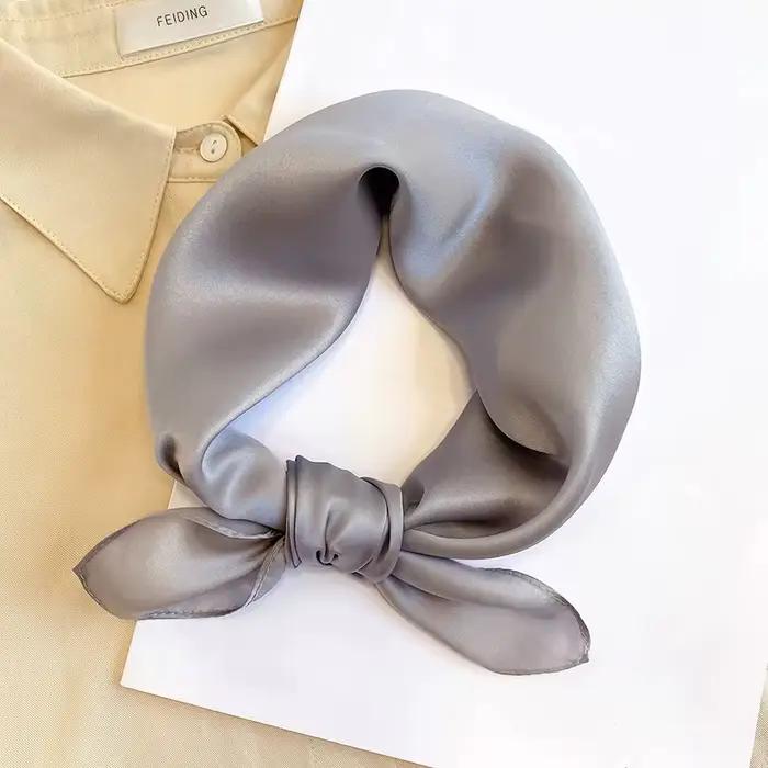 Écharpe 100% soie Bandana femmes foulards carrés foulard mûrier printemps mode luxe haute qualité ba