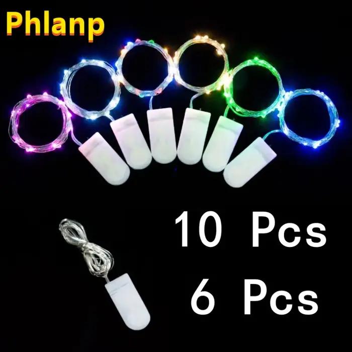 10 pièces 6 pièces fil de cuivre LED chaîne lumières vacances fée lumières guirlande arbre de noël d