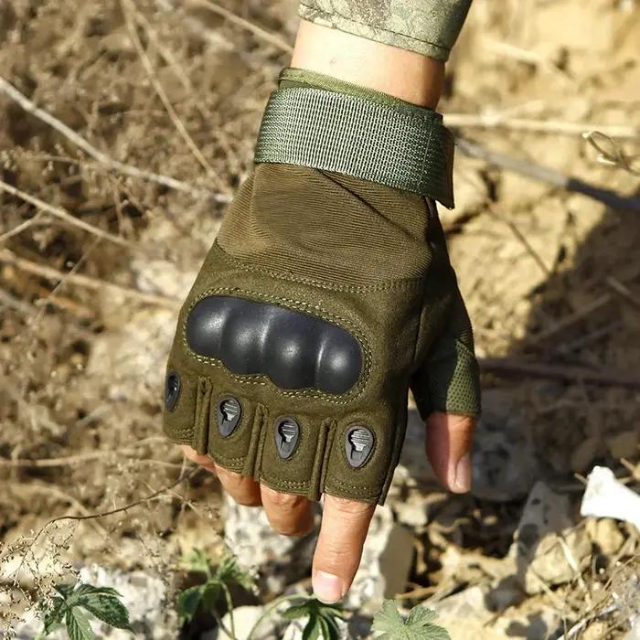 Gants tactiques demi-doigts protège-poings hommes respirants protection outdoor airsoft chasse vélo