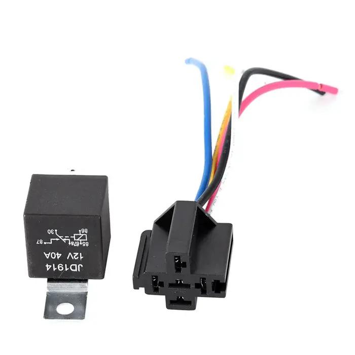 Relais automobile étanche 12v 5 broches 40a, relais de voiture avec Terminal en cuivre noir et rouge, relais automatique avec prise de relais, 1 pièce