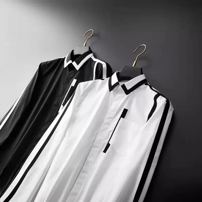Chemise décontractée homme en polyester coton patchwork pour banquets et affaires occassions spéciales