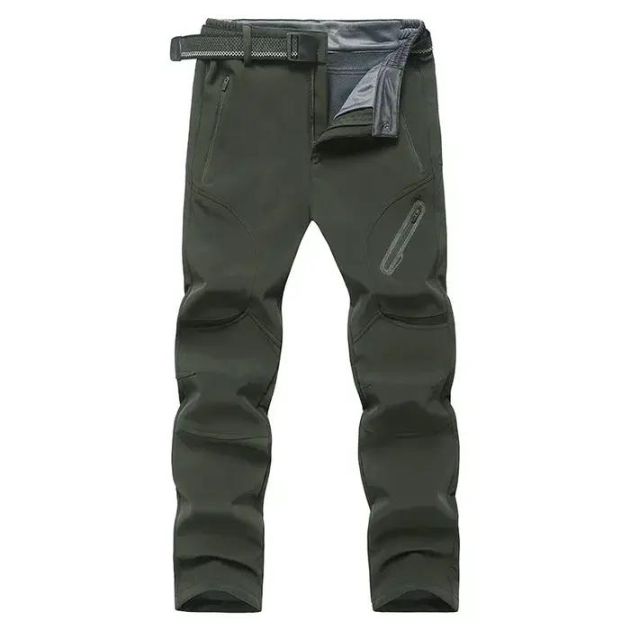 Pantalon homme grande taille imperméable doublé polaire 9XL pour travail hiver automne noir