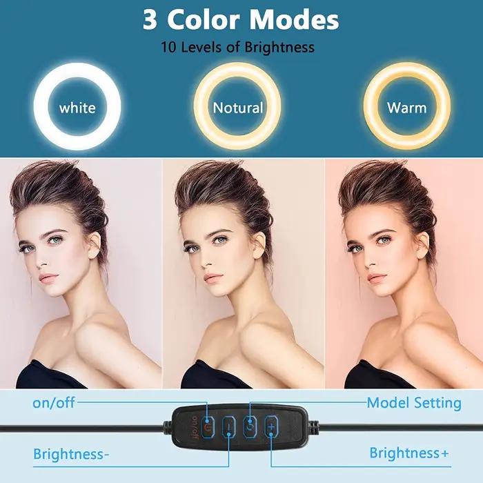 Support de téléphone aérien avec anneau lumineux, bras articulé flexible, caméra de haut en bas, 6 pouces, pour Tiktok prometteur, diffusion vidéo en direct statique
