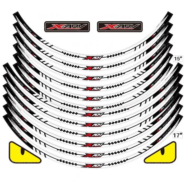 Sticker réfléchissant en PVC pour roue de moto XADV X-ADV 750, 15 et 17 pouces, plusieurs couleurs, sécurité et style pour motards