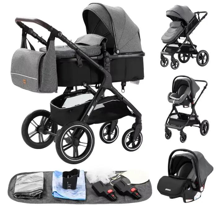 Poussette multifonction 3 en 1 avec siège auto et panier de couchage, poussette légère pour bébé, po