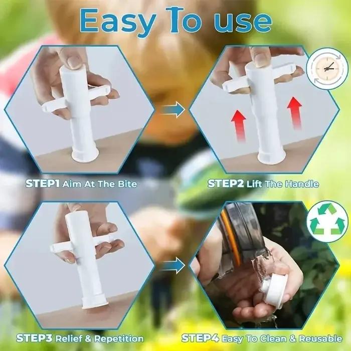 Outil d'aspiration pour piqûres d'insectes soulagement rapide naturel sans produits chimiques pour adultes et enfants occasions plein air camping randonnée jardinage