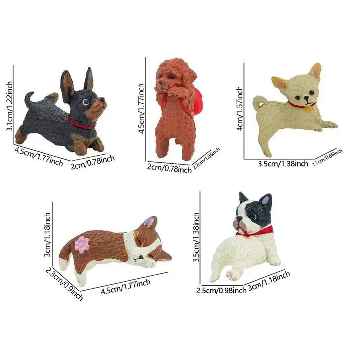 Figurines de chien adorables résine multicolore pour décoration de voiture ou bureau cadeau occasionnel