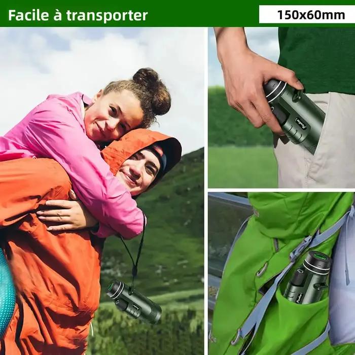 Télescope monoculaire HD compact jour et nuit pour observation chasse discrète et portable