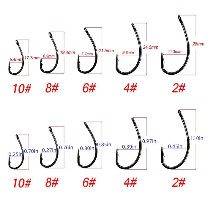 Hirisi 50pcs Hameçons Barbelé Revêtement en Acier Inoxydable à Haute Teneur en Carbone dans une Boît