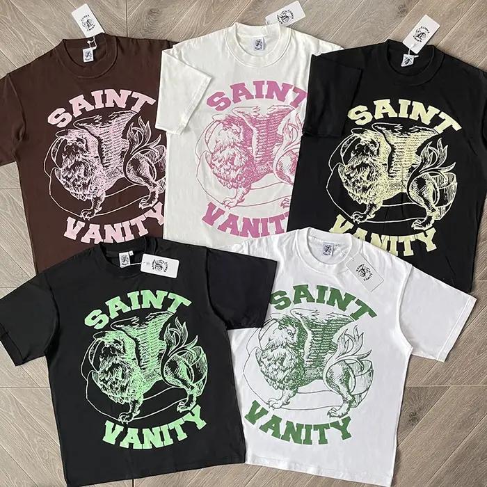 T-shirt Saint Vanity en coton pur pour hommes style décontracté avec logo imprimé pour l'été et toutes occasions spéciales