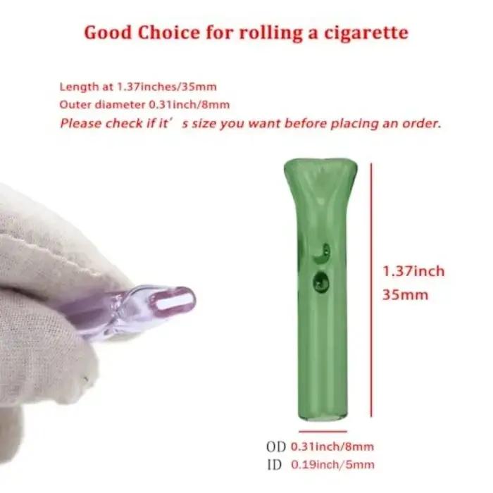 4/6 pièces Porte-cigarette portable, pipe à tabac réutilisable, embout buccal rond en verre, filtre à cigarettes à rouler