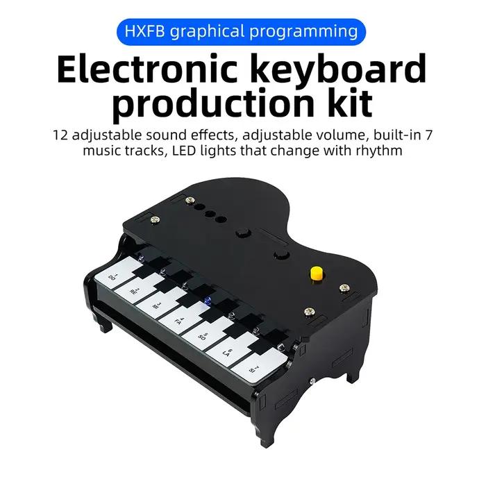 Kit de pratique de soudure DIY pour orgue électronique, avec éclairage LED synchronisé, touches sensibles au toucher et programmation de tonalités personnalisées, pour la formation électronique des ét