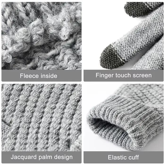 Gants chauds d'hiver pour écran tactile pour femmes et hommes