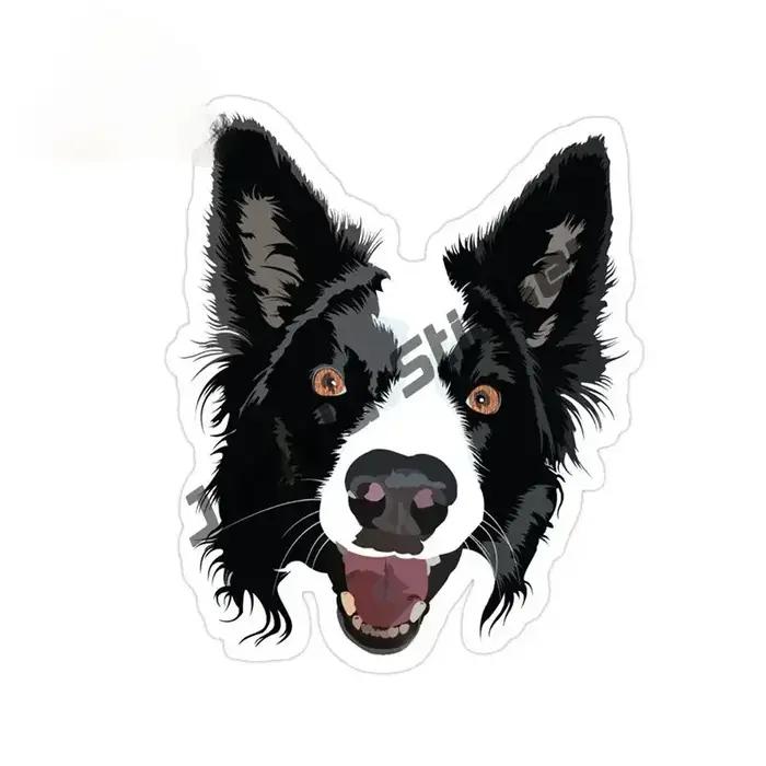 Autocollants de voiture Border Collie dessin animé résistants à l'eau pour personnalisation de véhicules et objets divers occasions spéciales