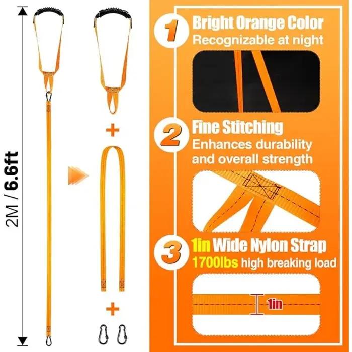 Ceinture traînage cerf avec poignée rembourrée - Équipement chasse durable pour agriculteurs extérieur