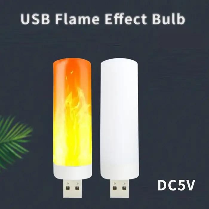 USB LED ampoules de flamme simulée veilleuse USB lampe atmosphère lumière bougie lumières lampe de n