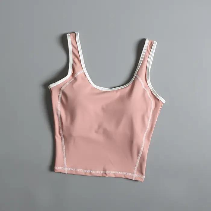 Soutien-gorge de sport pour femme, idéal pour l'été, avec dos élégant, gilet de yoga antichoc, à porter à l'extérieur pour la course et l'entraînement professionnel.