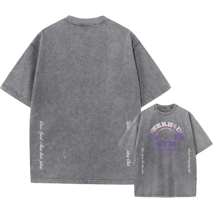 Hommes Harajuku décontracté coton à manches courtes lavé T-Shirt Vintage imprimé rue Hip Hop rétro P