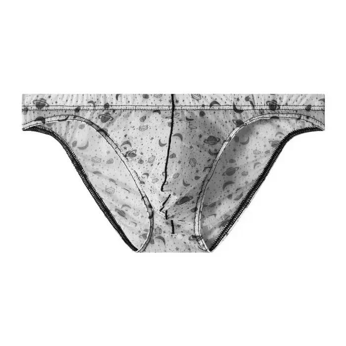 Sous-vêtements pour hommes en maille ultra-fine, imprimés, transparents, sexy avec poche en U, taille basse, confortables et respirants, polyesters et élasthanne, pour toutes les saisons