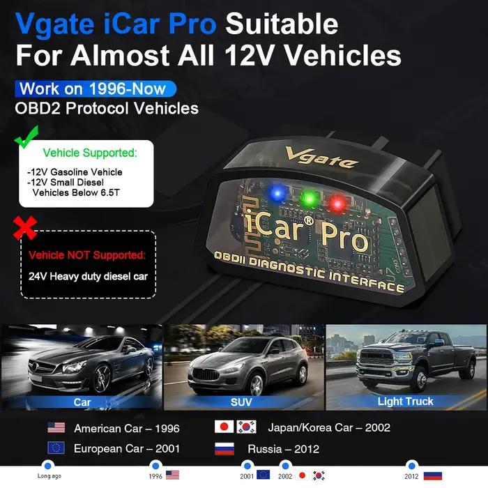 Vgate iCar Pro elm327 V2.3 OBD 2 OBD2 outils de diagnostic de voiture WIFI Bluetooth 4.0 pour Androi