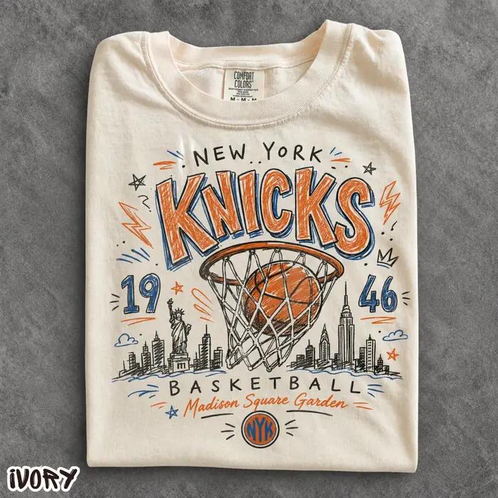 T-shirt de basket-ball New York rétro NYC Hoops