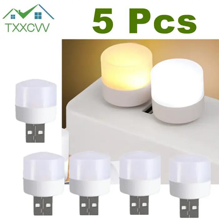 5 pièces USB LED prise lampe 1W Super lumineux Protection des yeux USB livre lumière ordinateur Mobi
