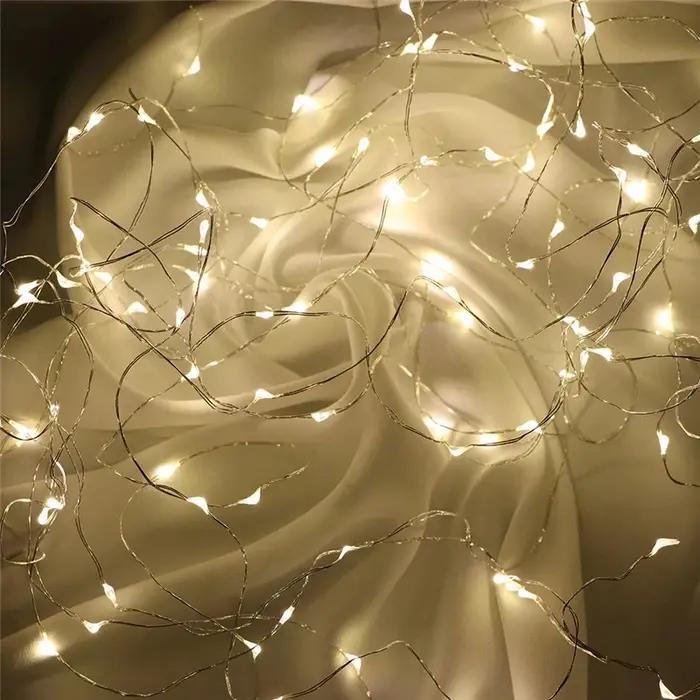 Guirlandes lumineuses à piles AA, 1M 10 LED, 2M 20 LED, 3M 30 LED, 5M 50 LED, 10M 100 LED, fil de cu