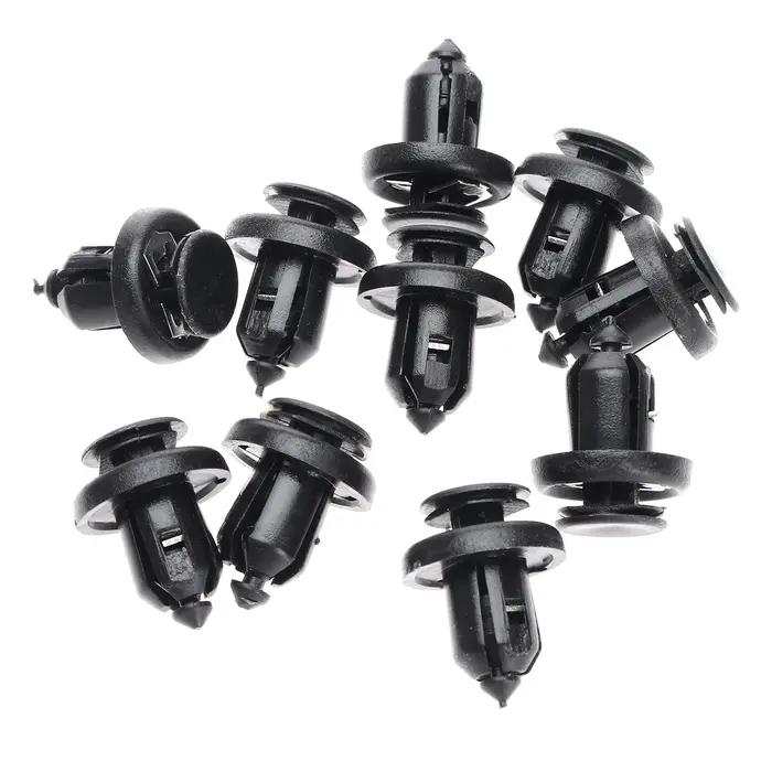 Clip de retenue de pare-chocs avant de voiture, 50 pièces, Type poussoir, trou de 10mm, Clip en plas