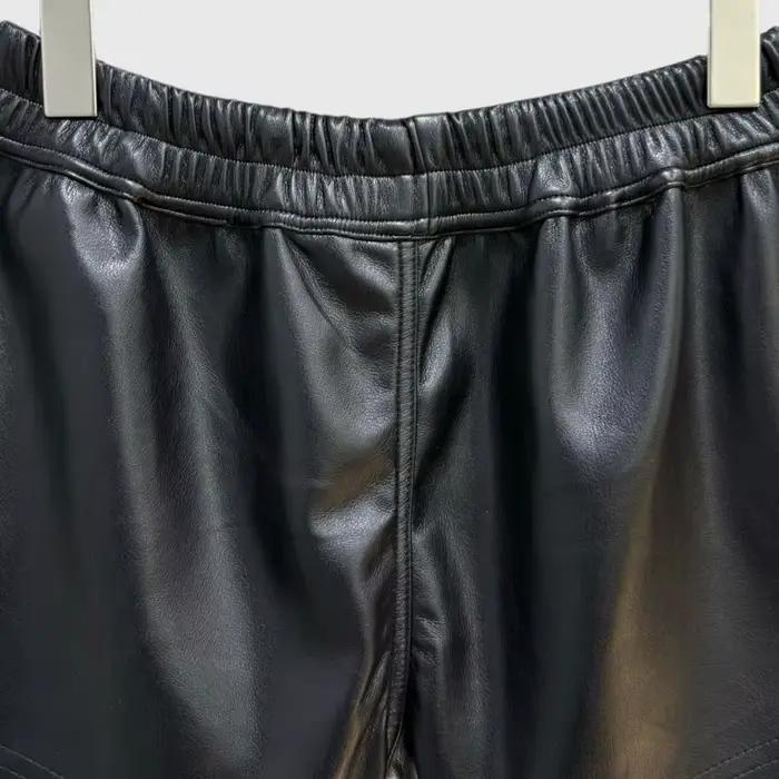 HKSH été nouvelles femmes Style foncé Shorts en cuir PU cordon taille élastique mode Punk Streetwear