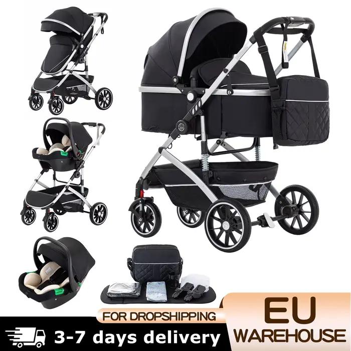 3 en 1 bébé poussette système de voyage poussette landau pour bébé avec siège auto haute paysage mul